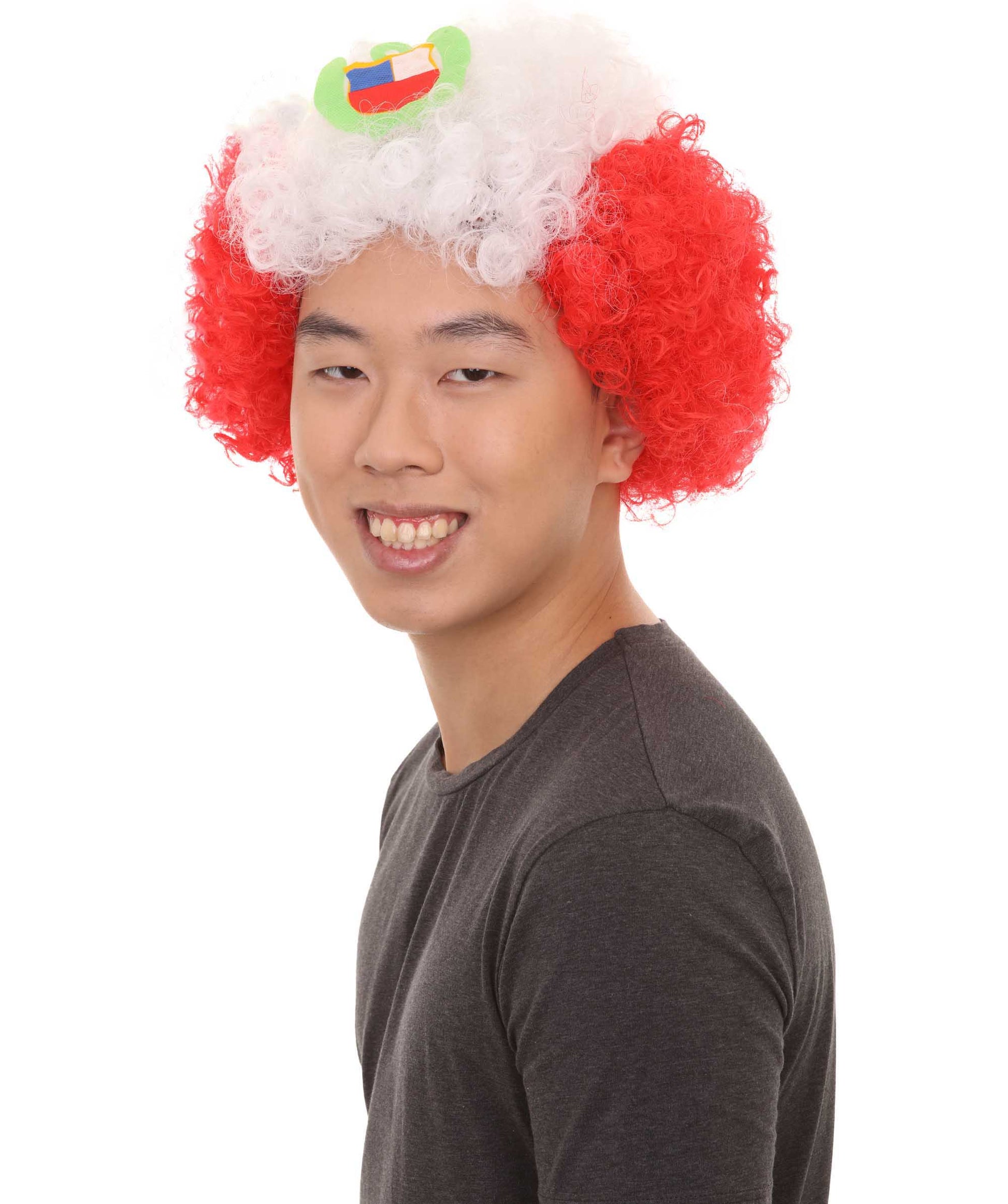 peru flag sport afro wig