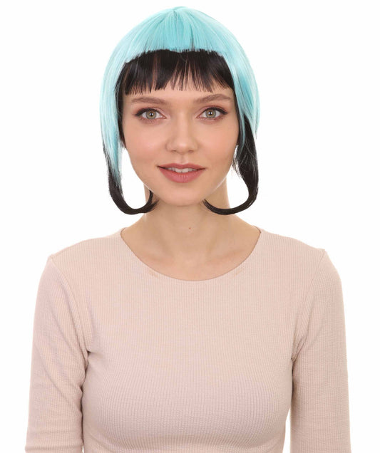 Horror Blue Black Womens Wig