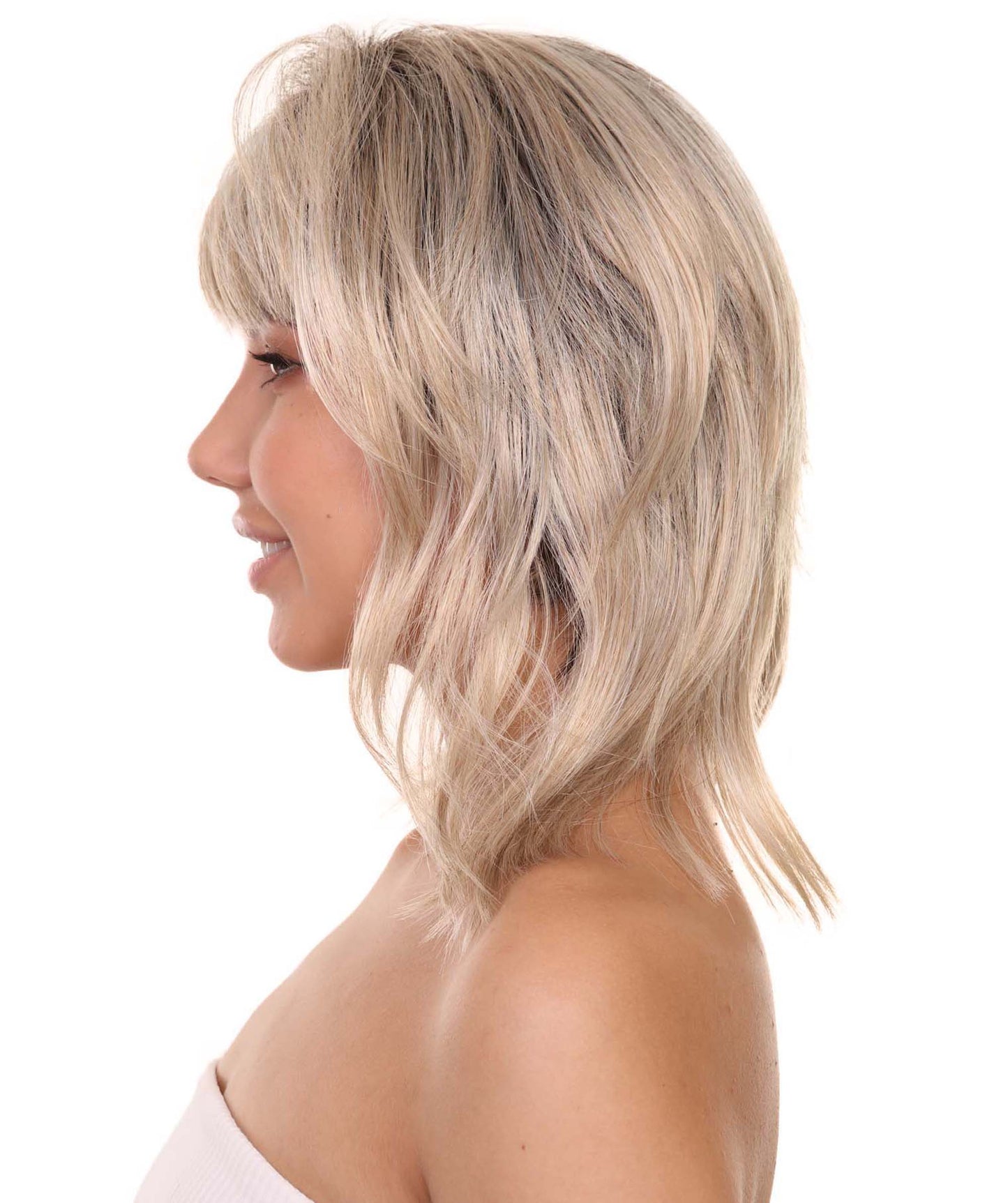 Miley 80's Mullet Long , Blonde Blend Pop Star Trend , Premium Halloween Wig