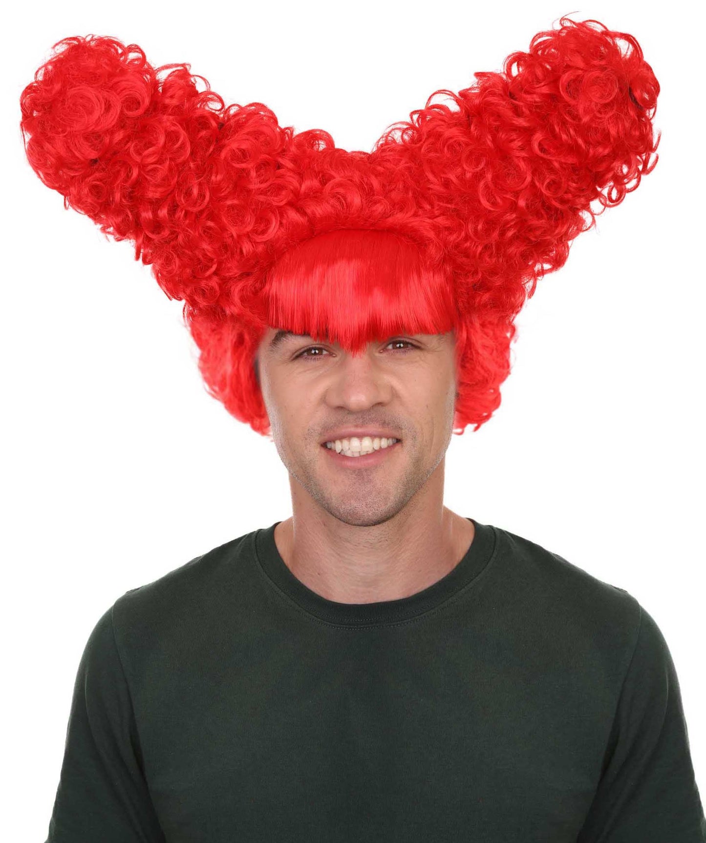 Drama Queen Red Mens Wig | Red Fancy  Halloween Wig | Premium Breathable Capless Cap