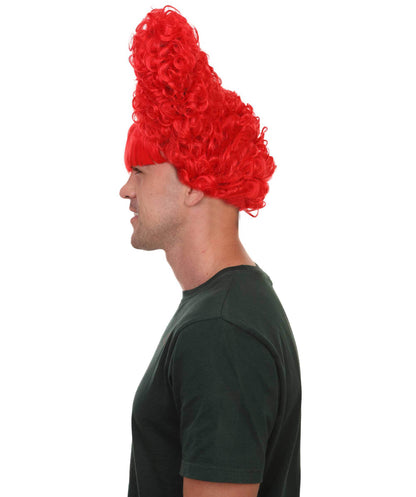 Drama Queen Red Mens Wig | Red Fancy  Halloween Wig | Premium Breathable Capless Cap