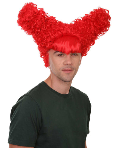 Drama Queen Red Mens Wig | Red Fancy  Halloween Wig | Premium Breathable Capless Cap