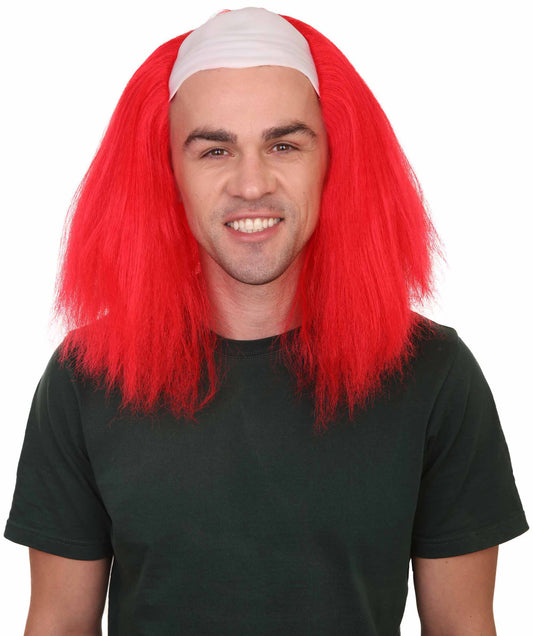 Scary Bald Red Men's Clown Wig