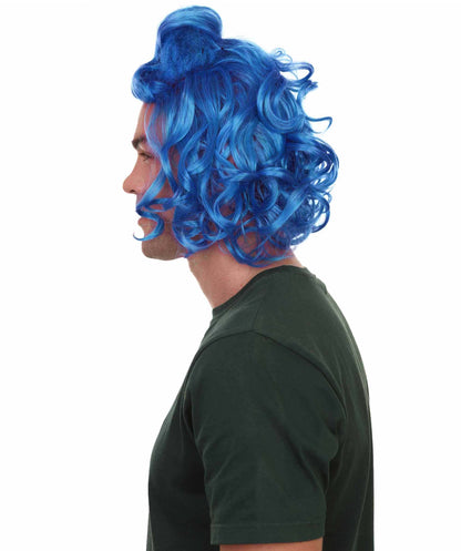 Blue Mens Wig  Halloween Wig | Premium Breathable Capless Cap