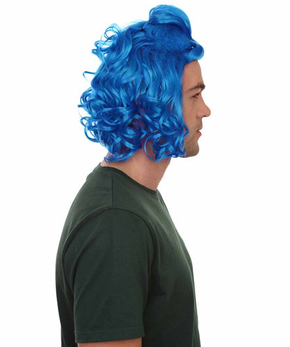 Blue Mens Wig  Halloween Wig | Premium Breathable Capless Cap