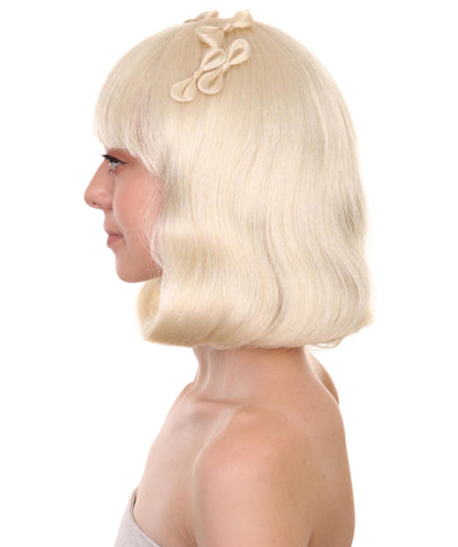 Women's 11" Inch Medium Length Straight Halloween Princess Pop Star Wig, Synthetic Soft Fiber Hair, Perfect for your next Convention and Group Fancy  Party! | HPO