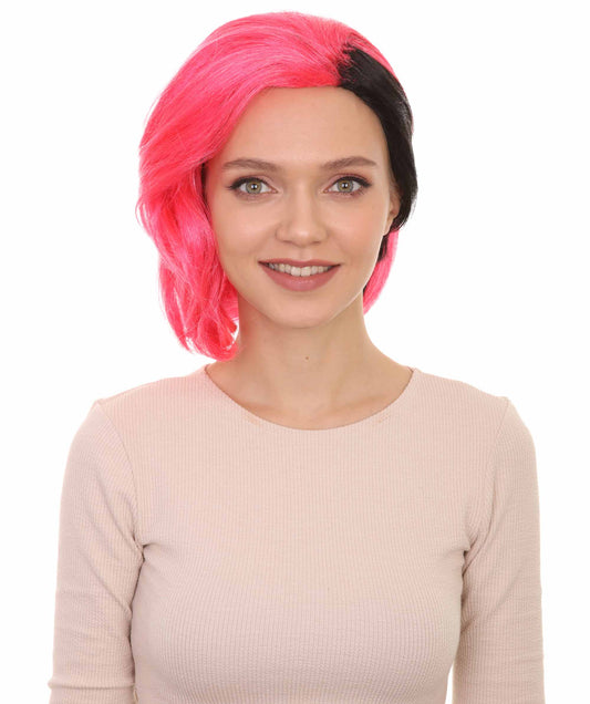 Pink and Black Rock & Disco Wig