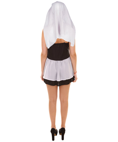 Women's Zombie Bride Costume | Black & Silver Halloween Costume