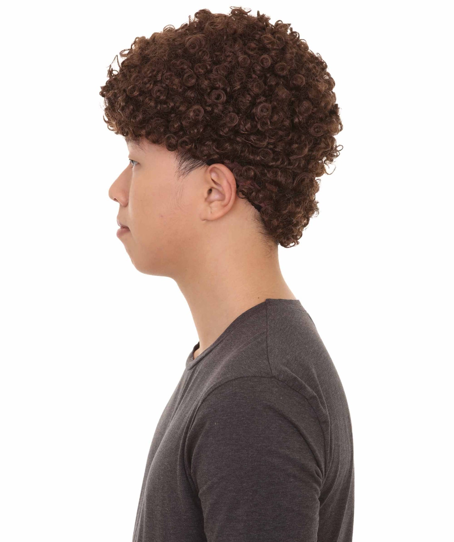 brown small afro wig