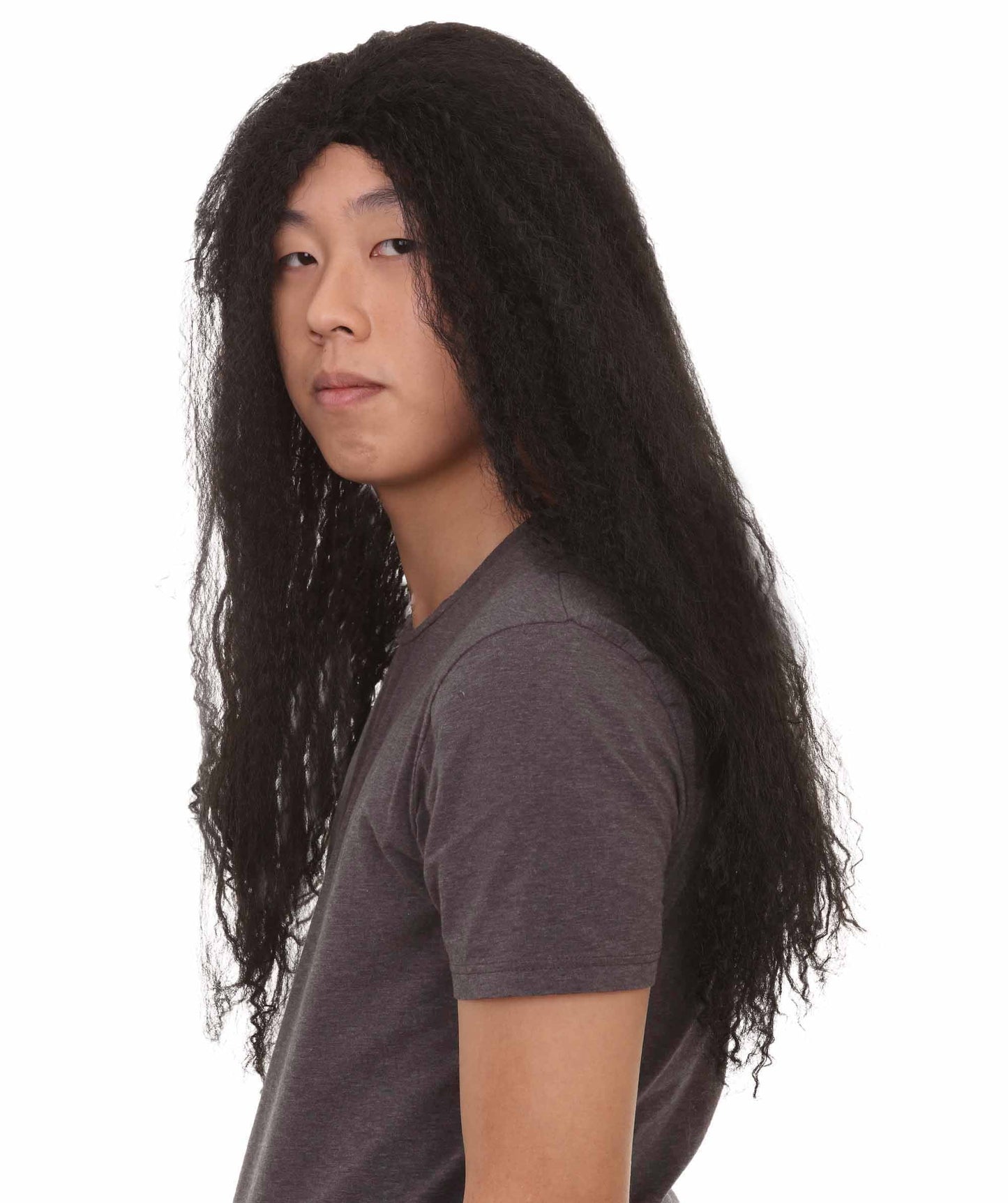 Black Crimped Texture Wig 