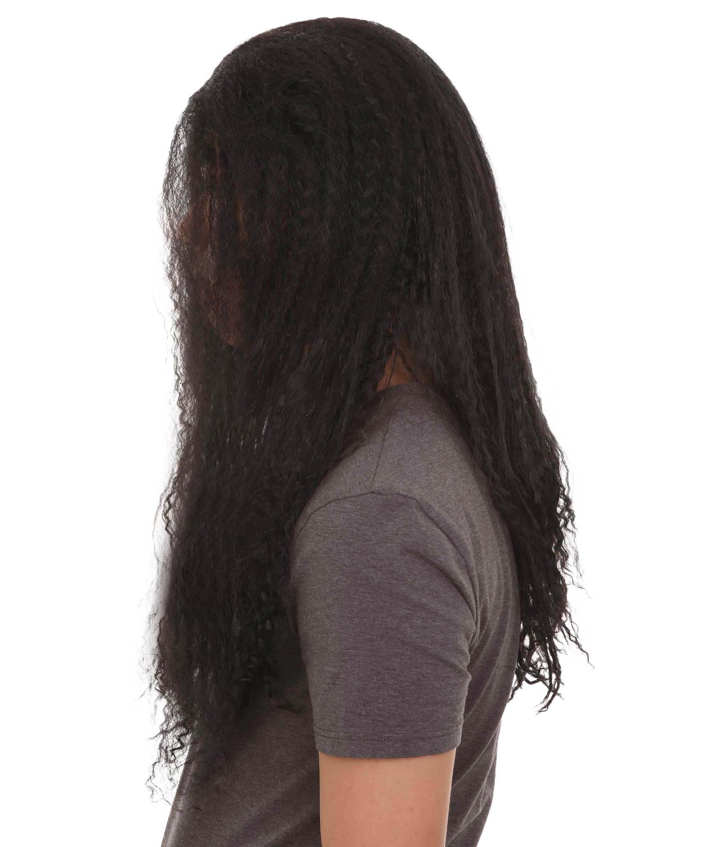 Black Crimped Texture Wig 