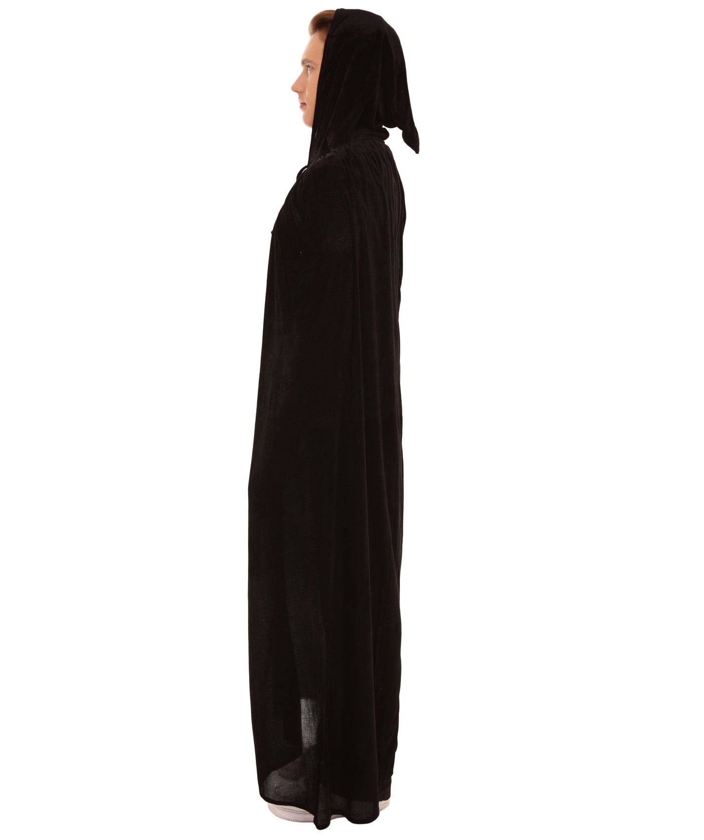 Men's Grim Reaper Hooded Cape Costume | Black Halloween Costume