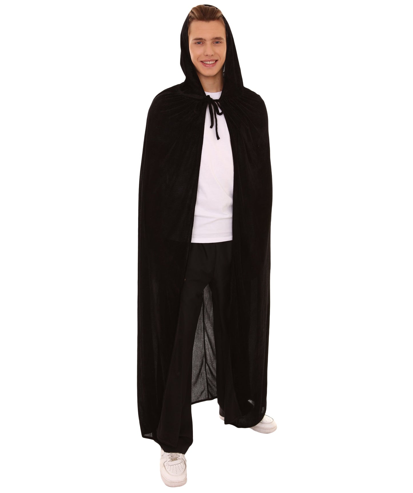 Men's Grim Reaper Hooded Cape Costume | Black Halloween Costume