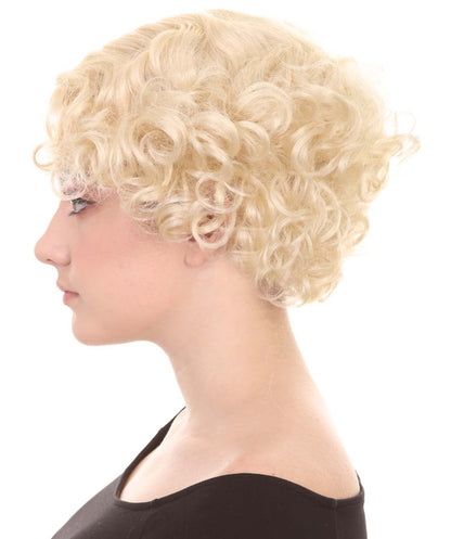 Sexy Womens Wig | Curly Blonde Short Celebrity Wig | Premium Breathable Capless Cap