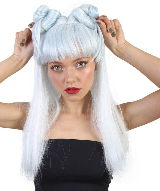 Blue & White Asian Princess Wigs