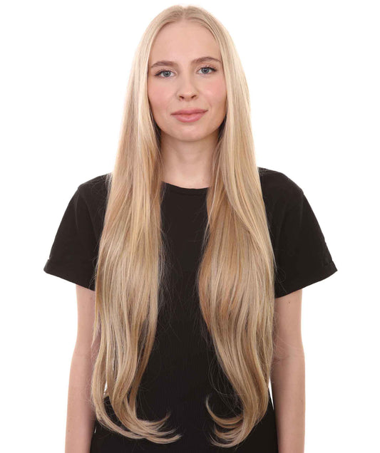 Women's Straight Blonde High Heat Clip-In Synthetic Extension (24 in) ST-006…