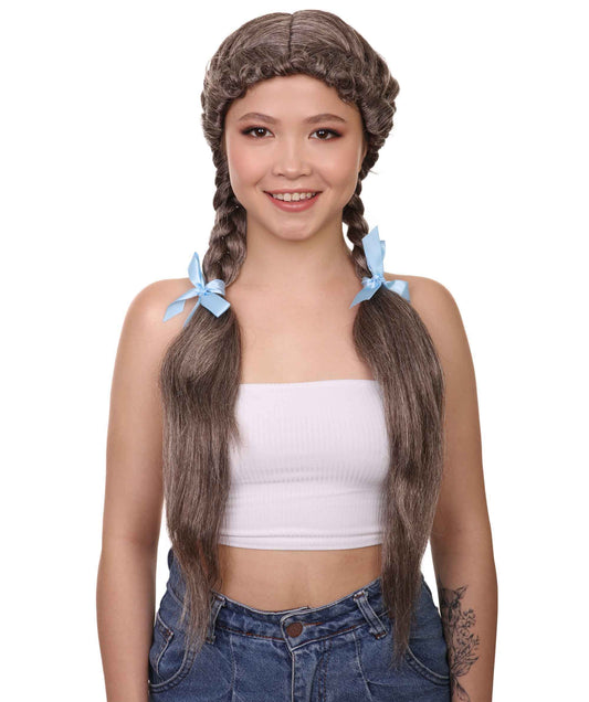 Womens Kansas Farm Girl Wig | CowGirl Traditional Braided Halloween Wig | Premium Breathable Capless Cap
