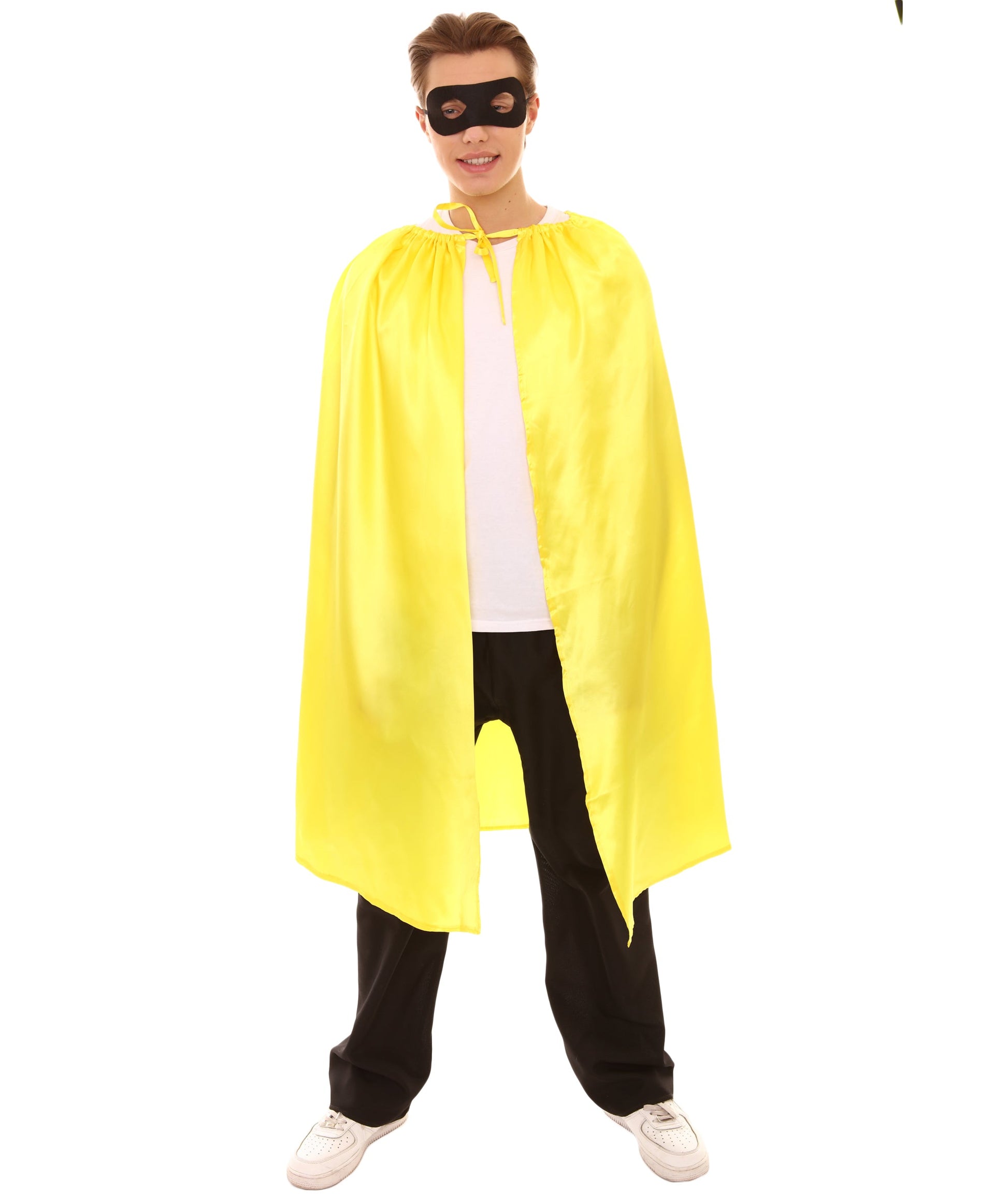 Yellow Superhero Cape with Mask Set Costume