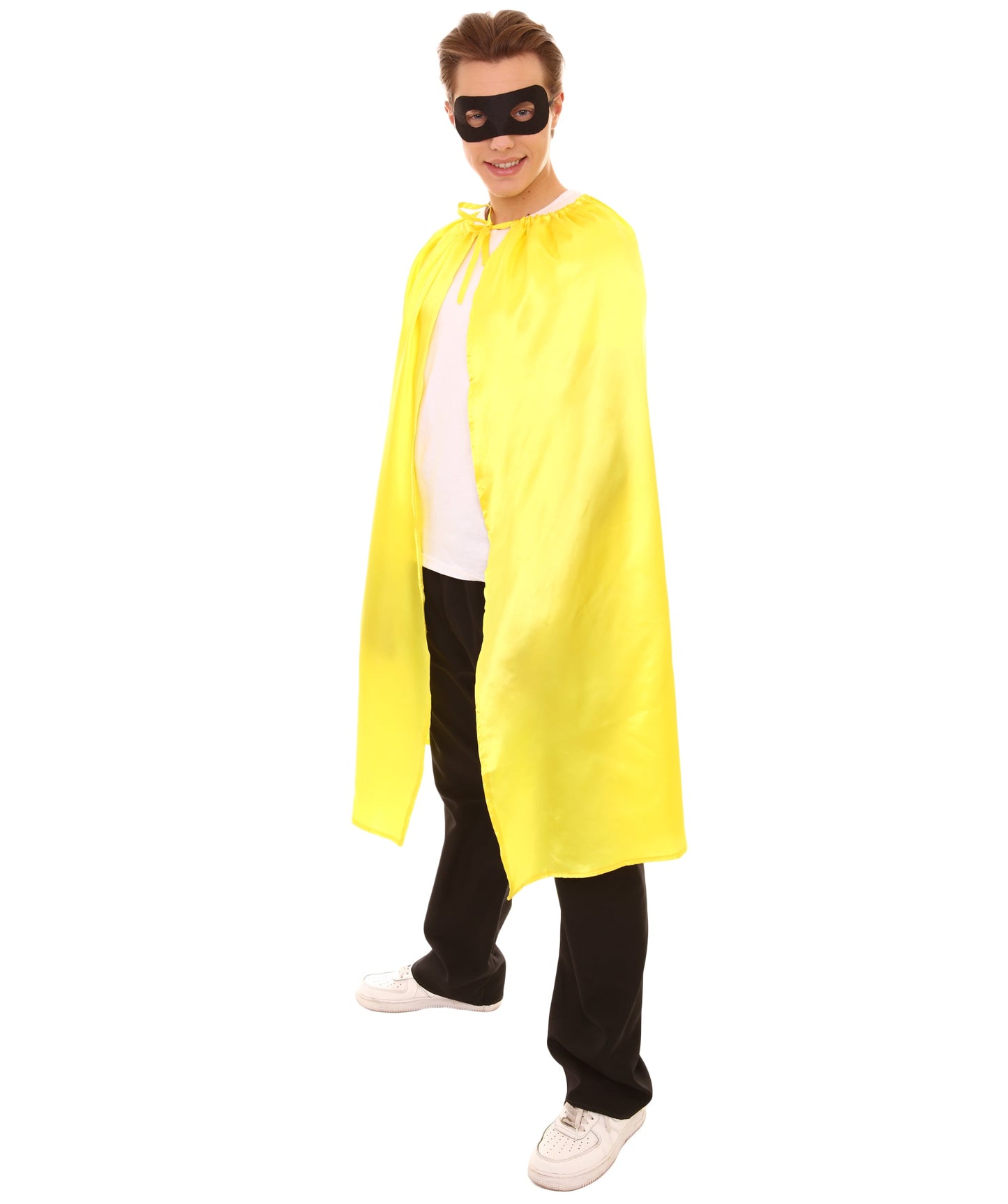 Yellow Superhero Cape with Mask Set Costume