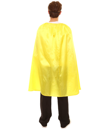 Yellow Superhero Cape with Mask Set Costume