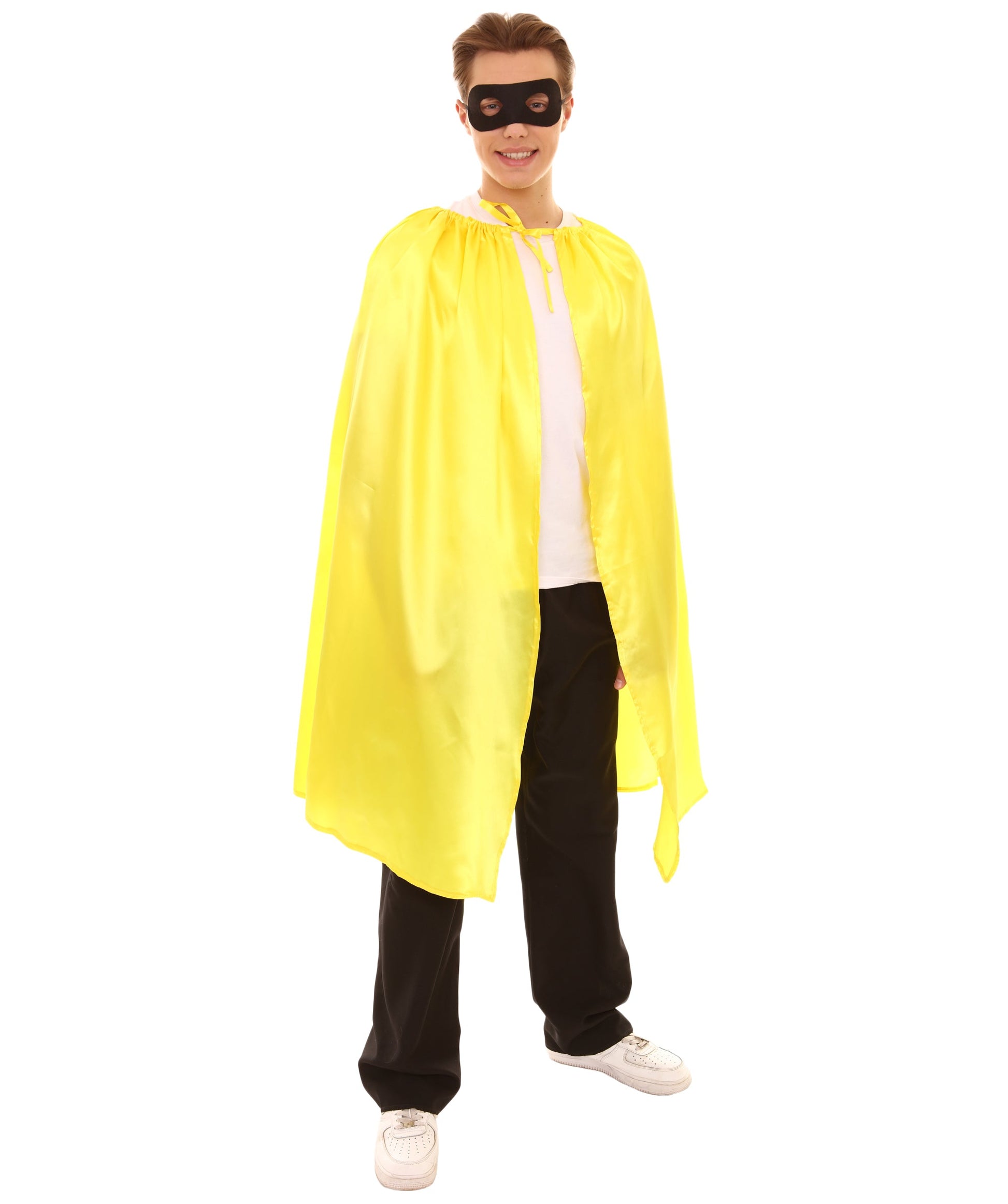 Yellow Superhero Cape with Mask Set Costume