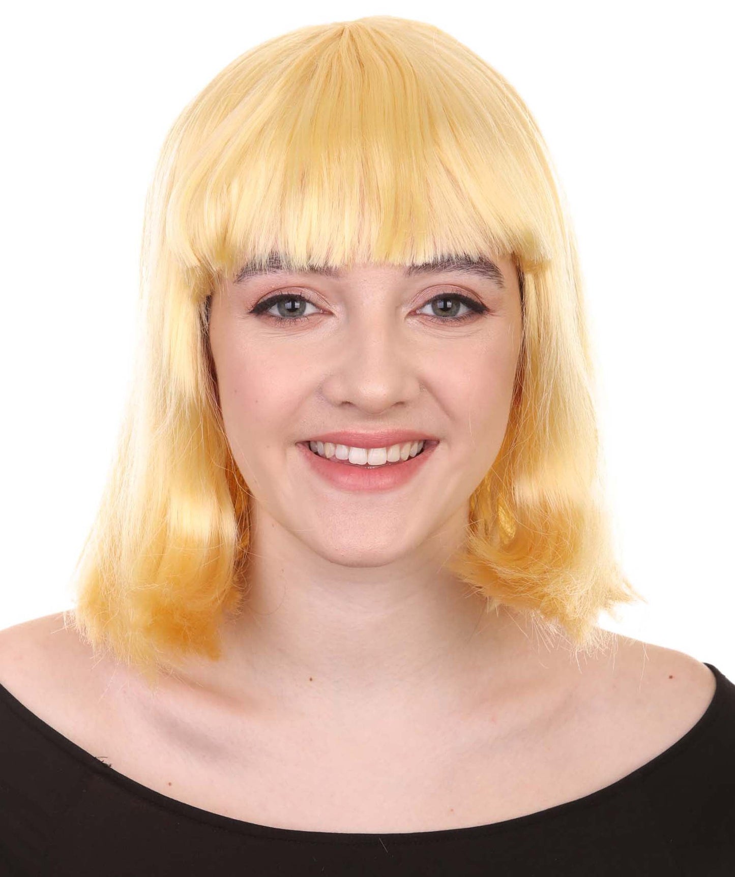 Womens Actress Wig | Blonde Medium Bob Wig | Premium Breathable Capless Cap