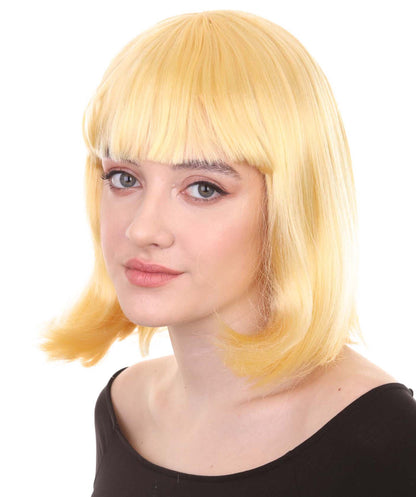 Womens Actress Wig | Blonde Medium Bob Wig | Premium Breathable Capless Cap