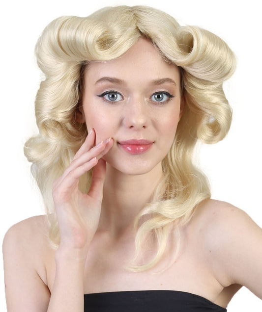 Womens Goddess Wig | Blonde Medium Halloween Wig | Premium Breathable Capless Cap