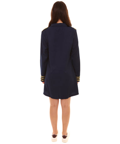 Women's Air Hostess Dress Costume | Blue Fancy  Costume