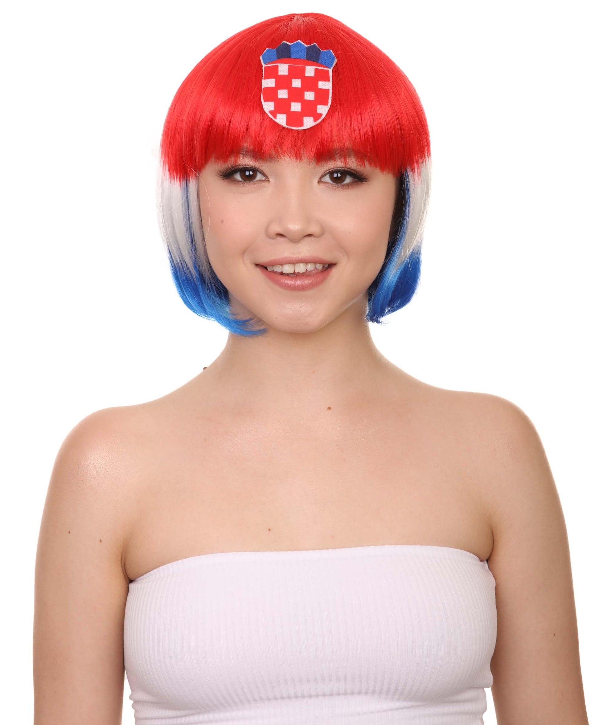 Patriotic Croatia Flag Wig