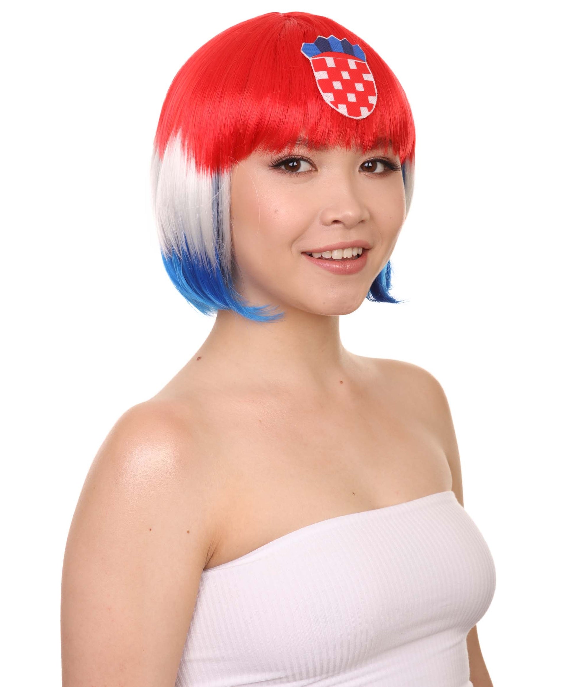 Patriotic Croatia Flag Wig