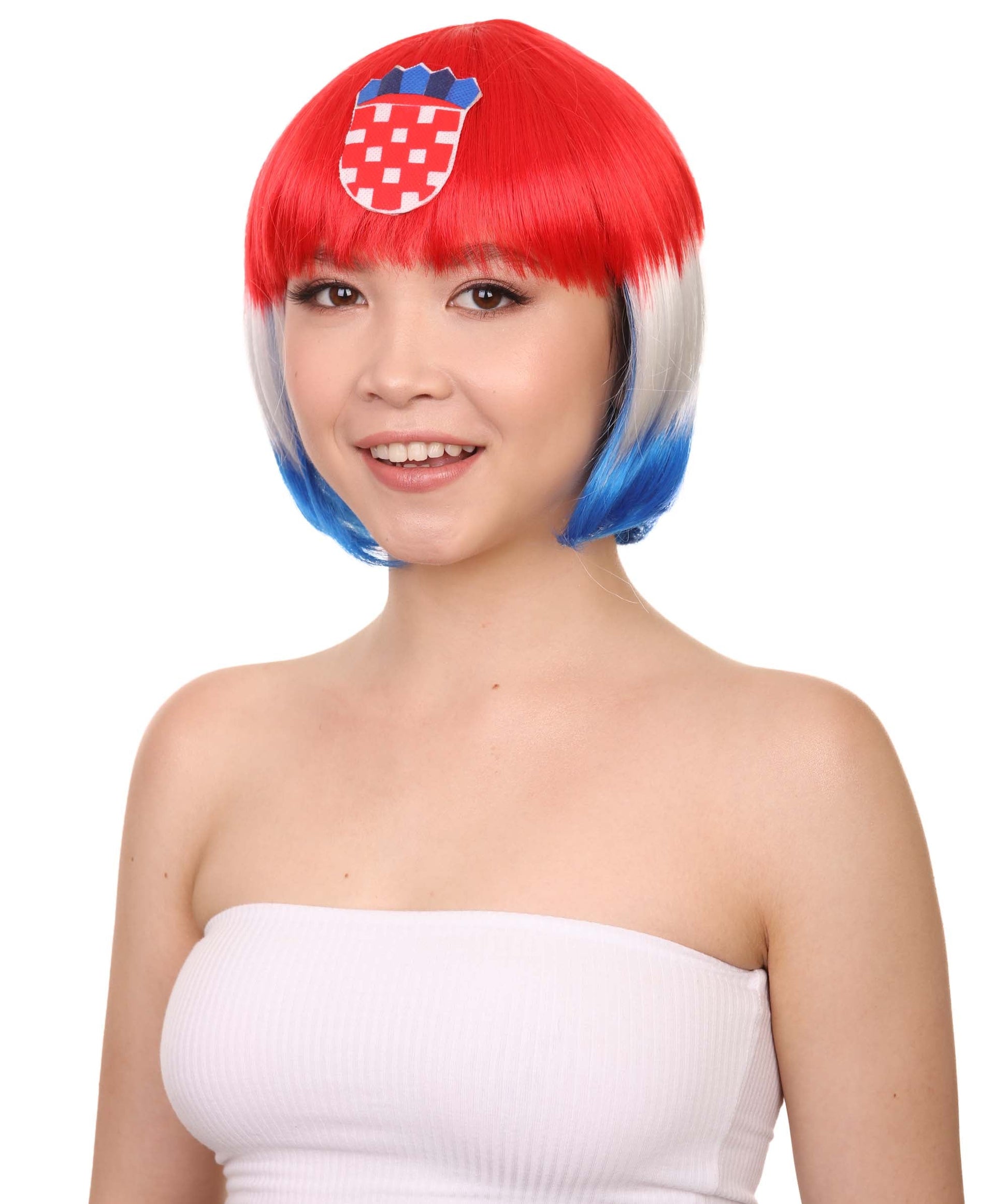 Patriotic Croatia Flag Wig