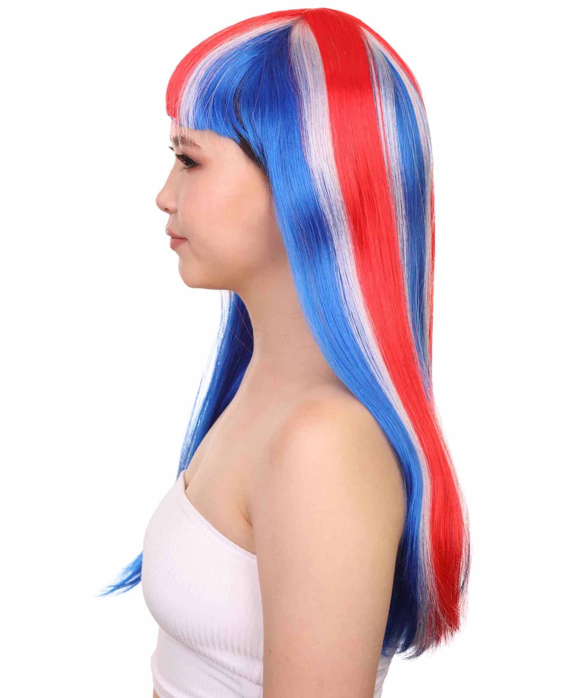 Iceland Flag Party Long Bob Wig