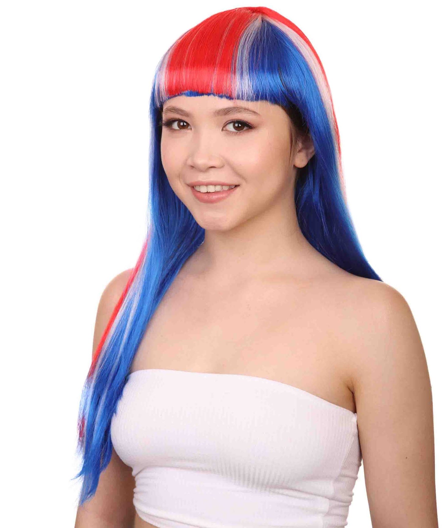 Iceland Flag Party Long Bob Wig