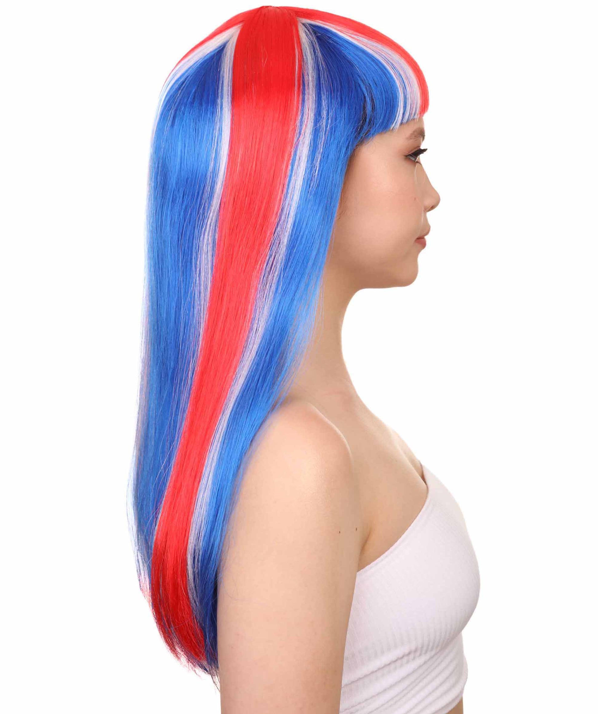 Iceland Flag Party Long Bob Wig