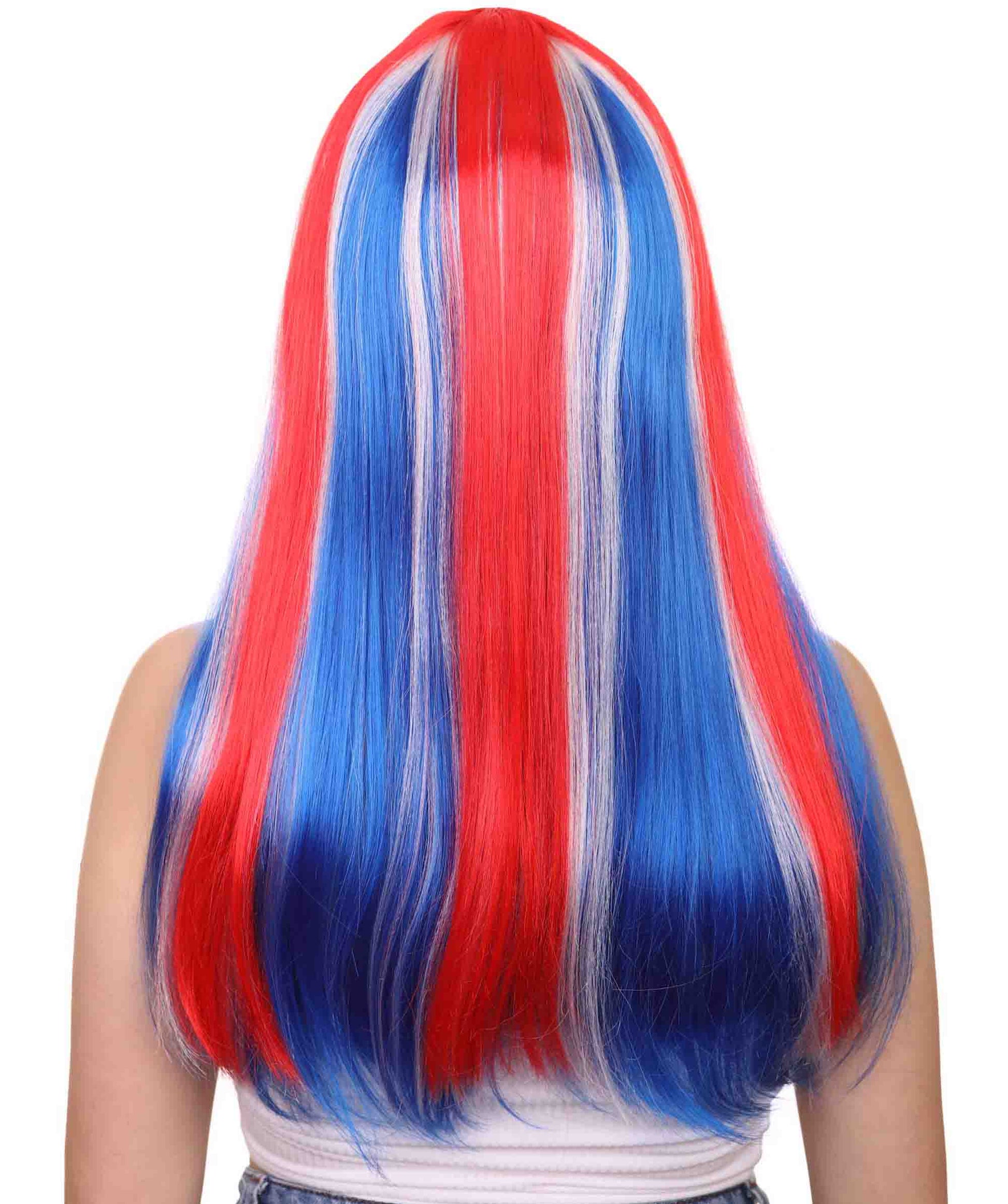 Iceland Flag Party Long Bob Wig