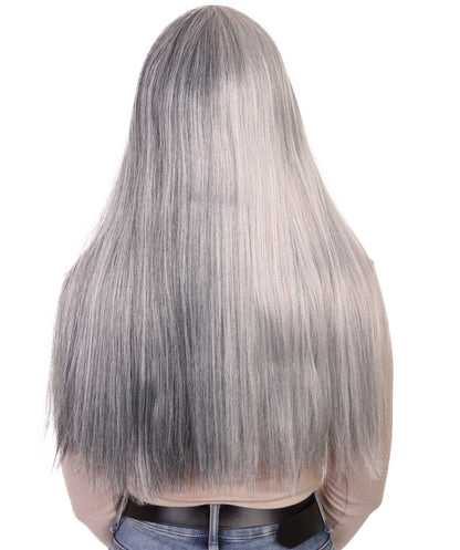 Grey & Mixed Grey Women's Two-Tone Long Straight Wig