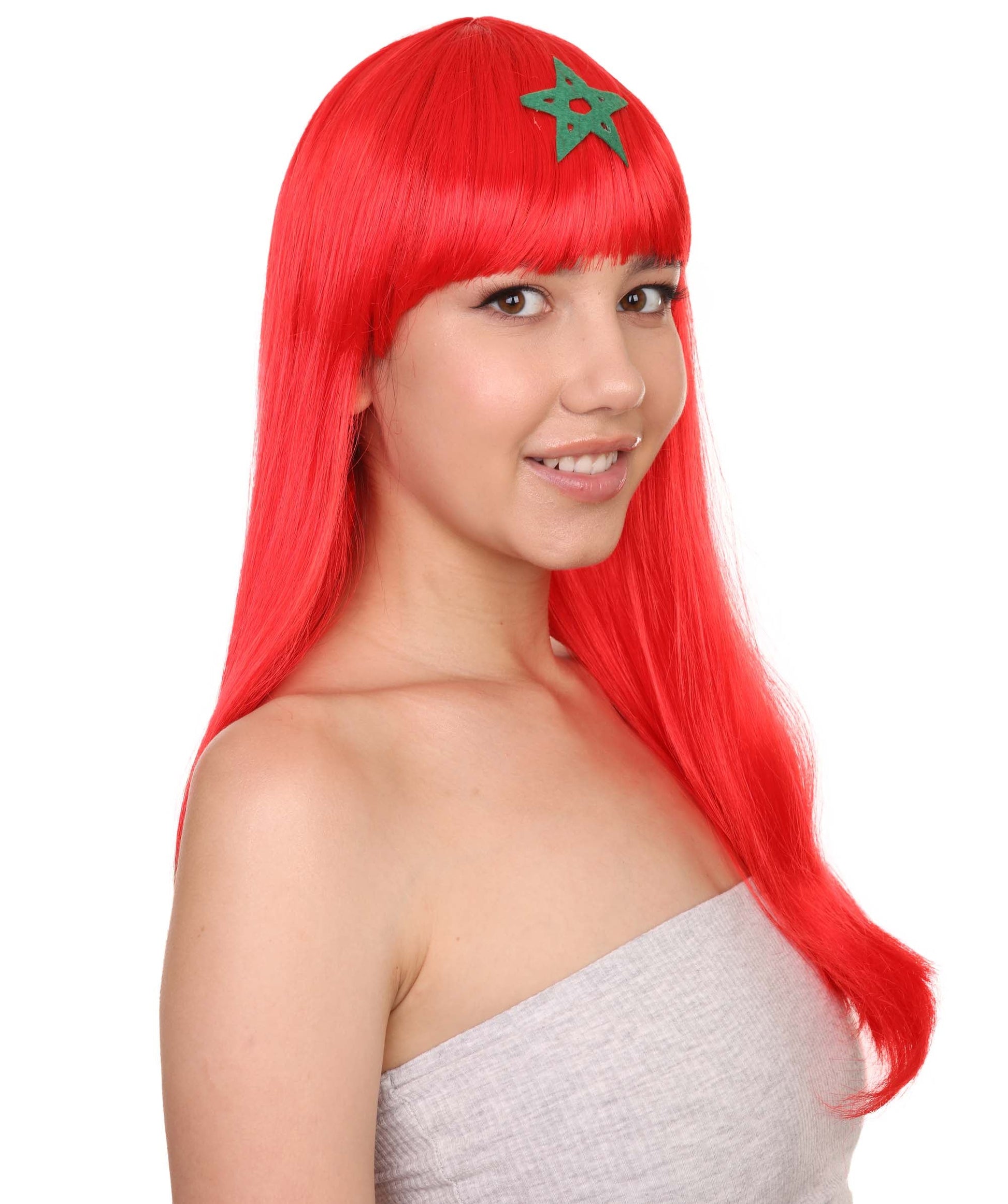 Morocco flag Long Bob Wig