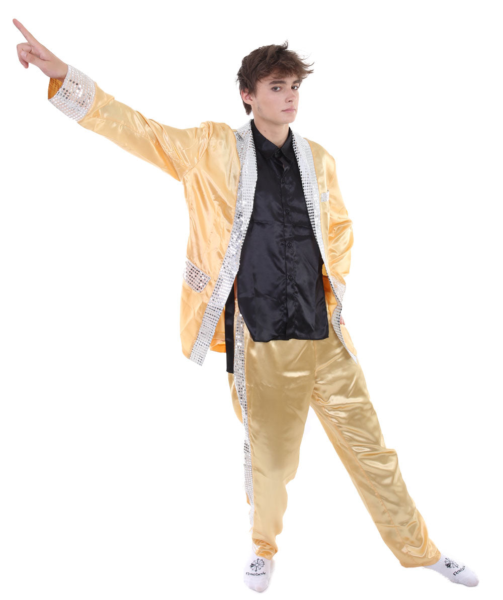 Men's Satin Costume | Gold Fancy Costume