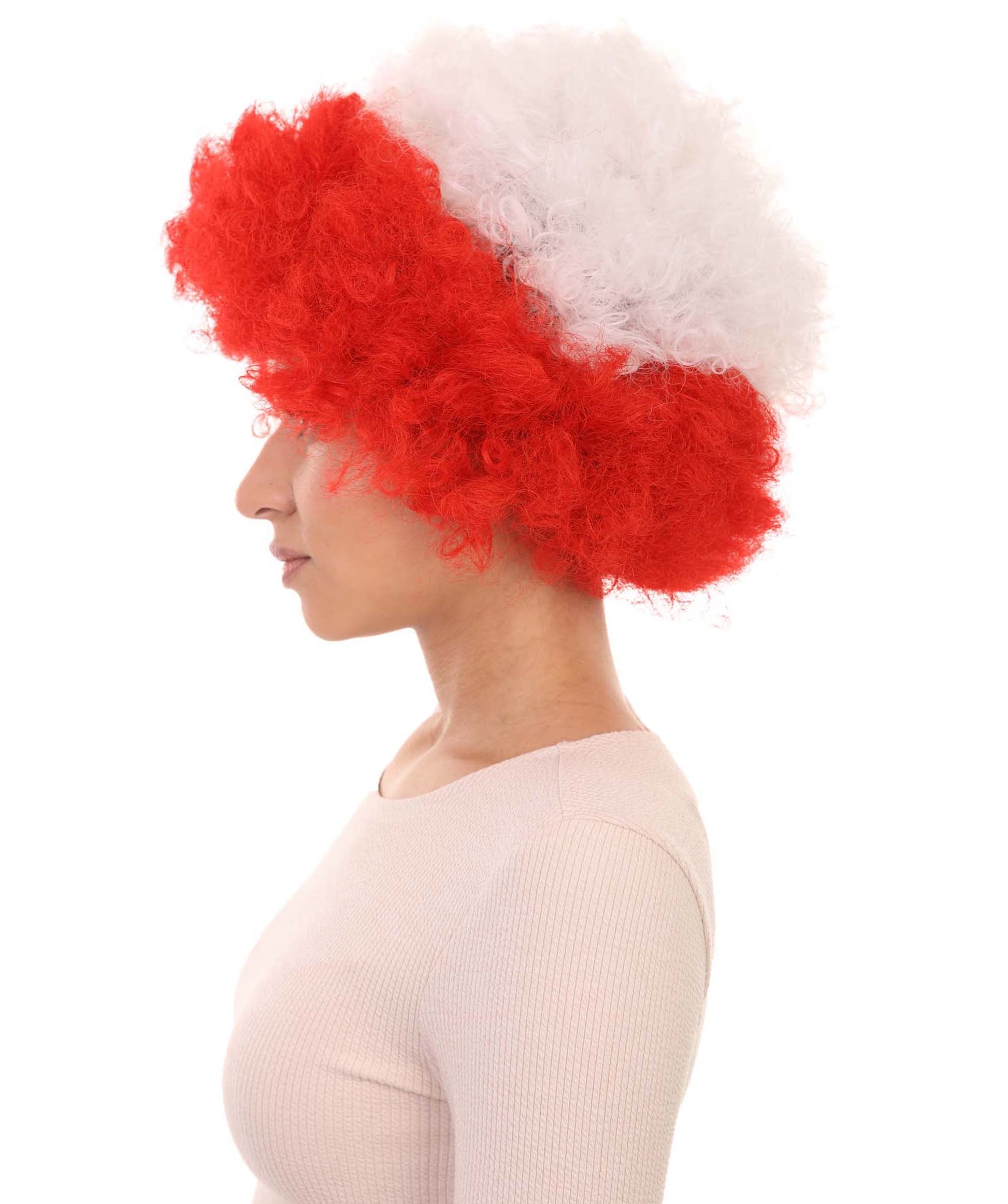 poland flag sport afro wig