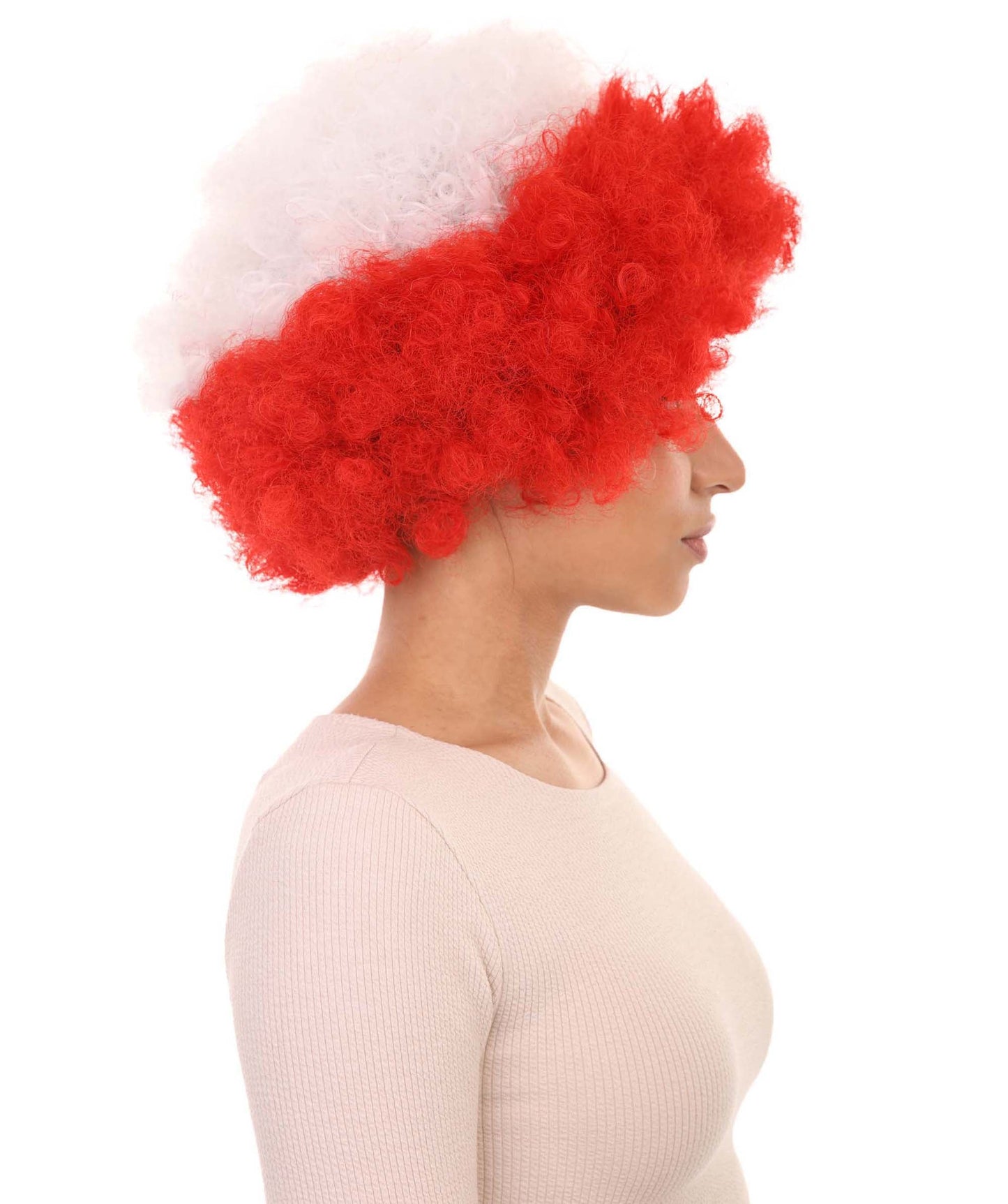 poland flag sport afro wig