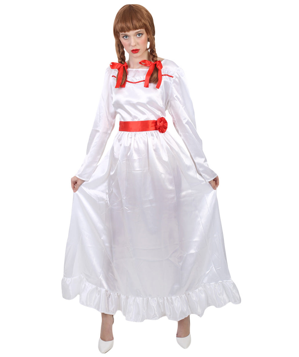 White Evil Doll Long Maxi Dress 