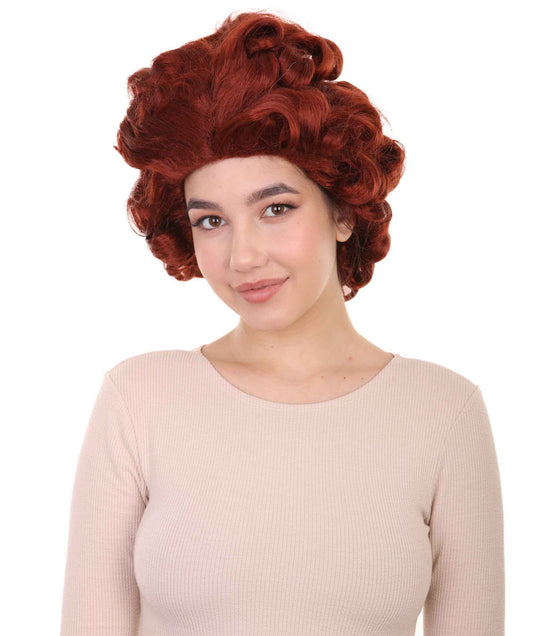 uburn Short Curly Colonial Historical Lady Wig