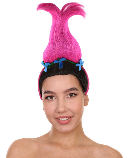 Woman's Troll Queen Headband with Hair Flame-retardant Synthetic Fiber.