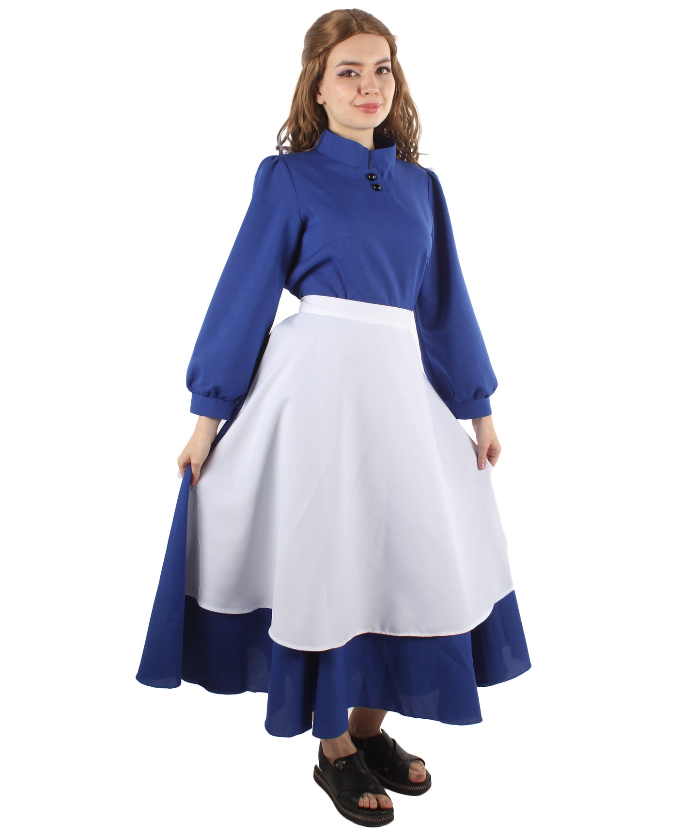 Women's Blue Maid Dress with Apron Costume | Blue and White Fancy costume