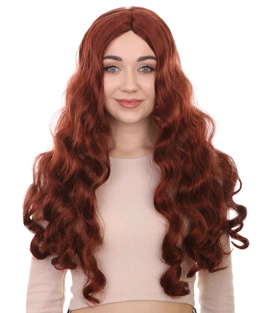 Long Auburn Wavy Wig
