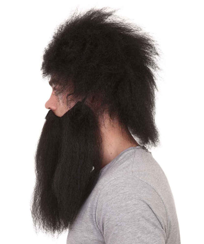 Black Caveman Mens Wig and Beard Set Collection