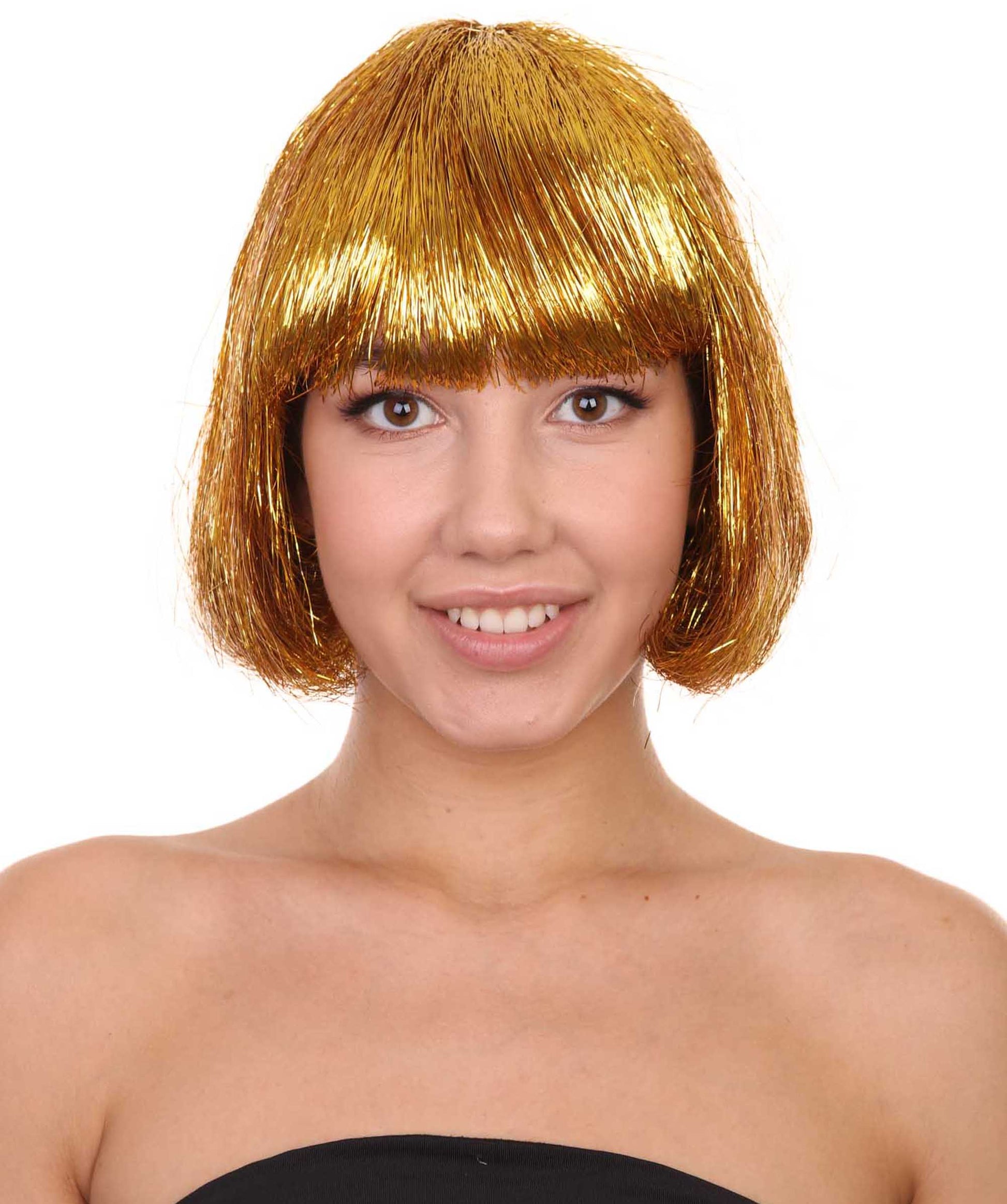 Gold Bob Tinsel Wig