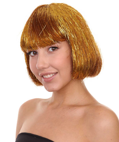 Gold Bob Tinsel Wig