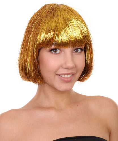 Gold Bob Tinsel Wig